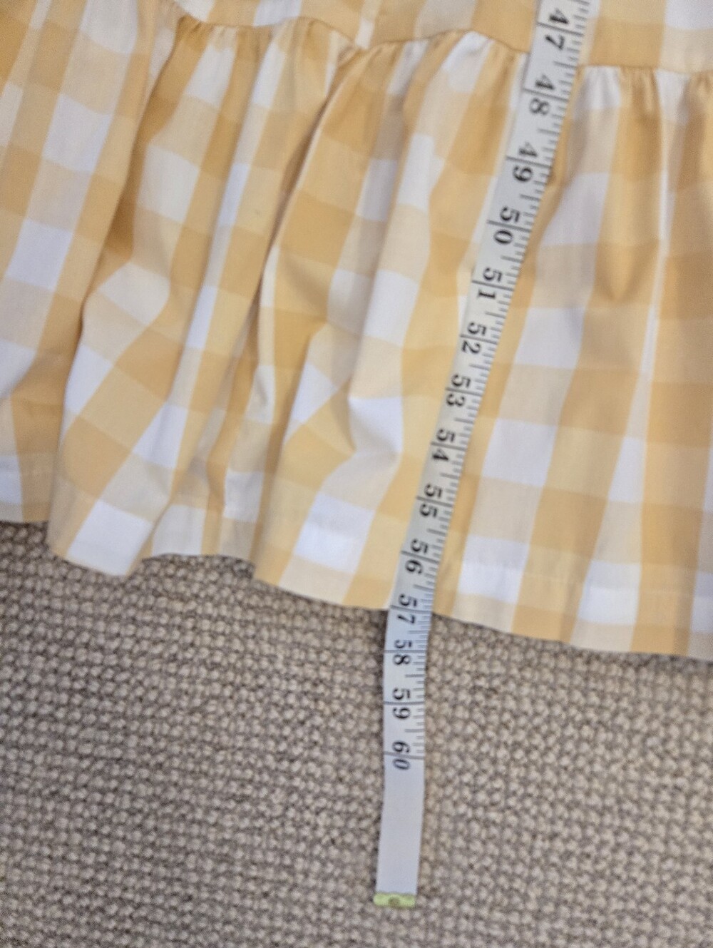 Abercrombie&Fitch 100% Cotton Gingham Smocked Tiered Maxi Dress Butter Yellow LT - Picture 14 of 16